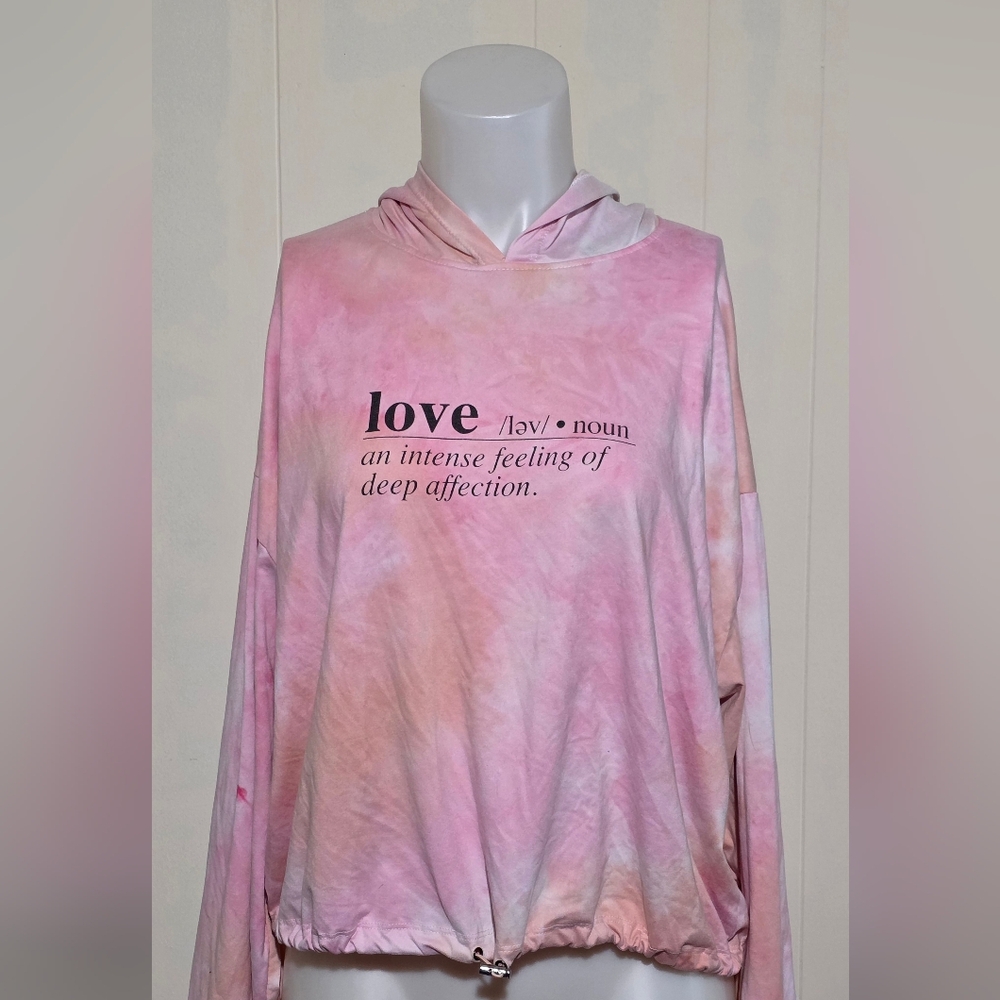 Charlotte Russe Pink Love Tie-Dye Top